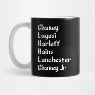 Classic Horror Actors List Mug